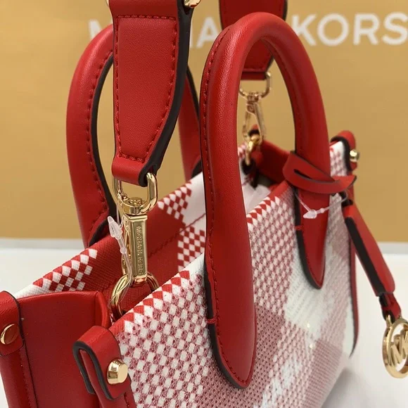 Michael Kors Mirella Extra-Small Logo Crossbody XBODY Shopper Bag Bright Red NWT - Picture 10 of 16